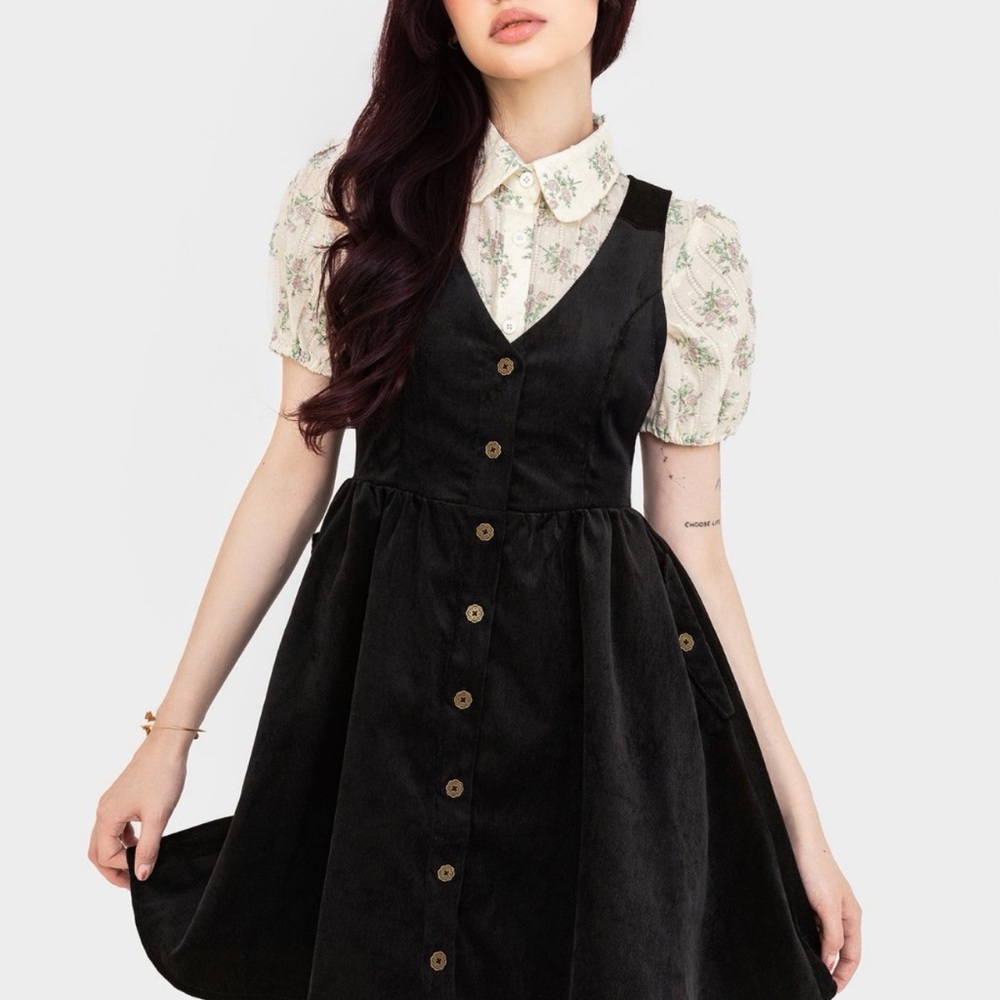 Disturbia Black Button-Front Mini Dress